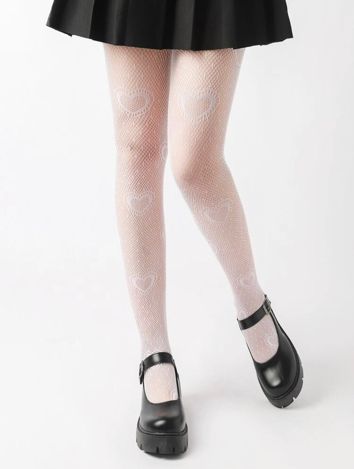 Fishnet heart stockings/heart leggings in black or white – Steelo and Sass