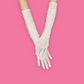 Long white mesh gloves