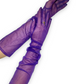 Purple sheer opera gloves, Long purple gloves, Above the elbow, Royal purple fashion gloves