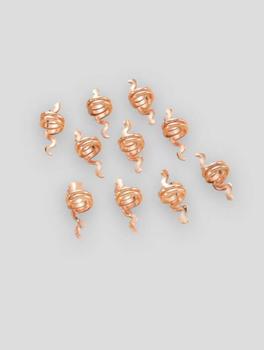 Snake design hair adornment beads, Medusa inspired hair accessories, Rose gold hair accessory beads