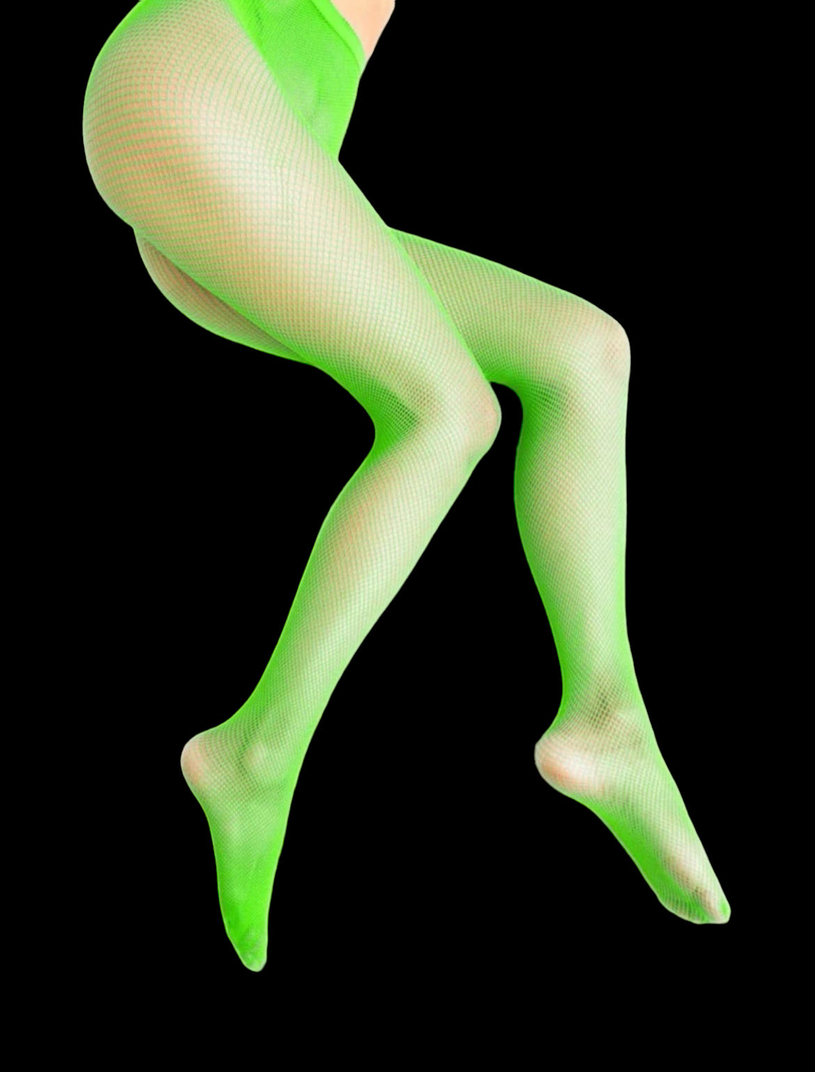 green glow in the dark fishnet tights