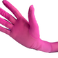 Long hot pink plain mesh gloves