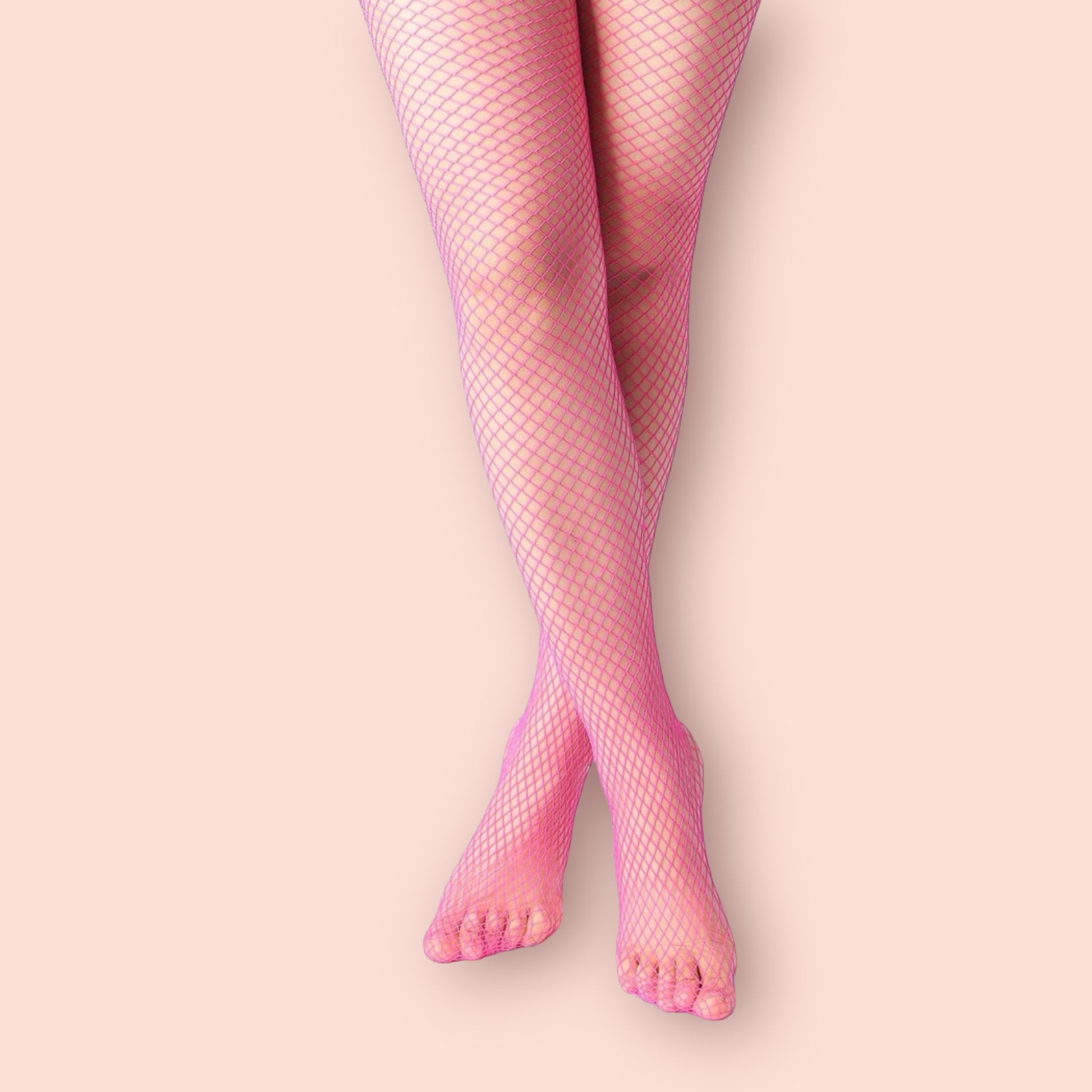 Pink waist high fishnet tights