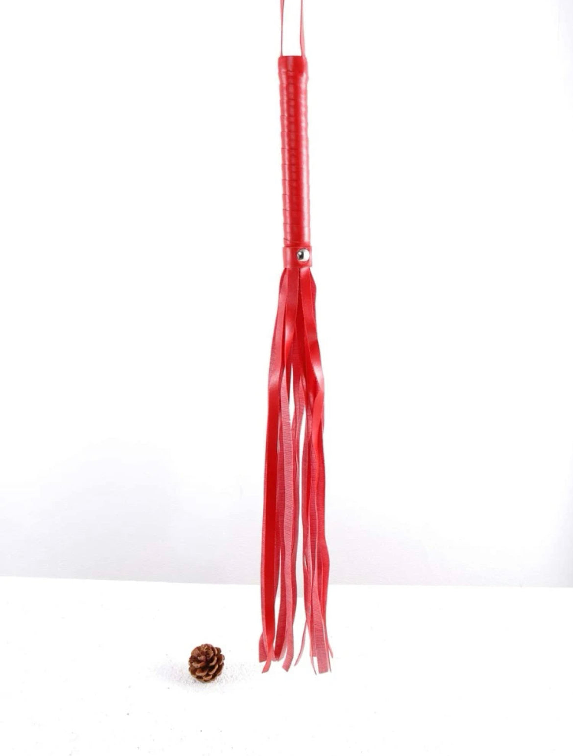 Red vegan leather flogger, BDSM adult toys, Faux leather whips for adults