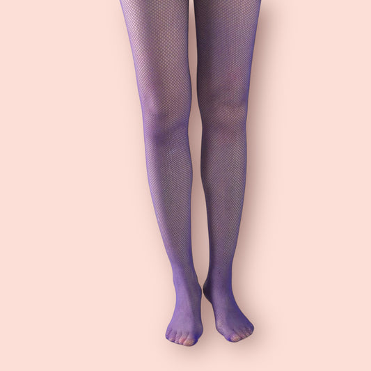 Purple fishnet tights