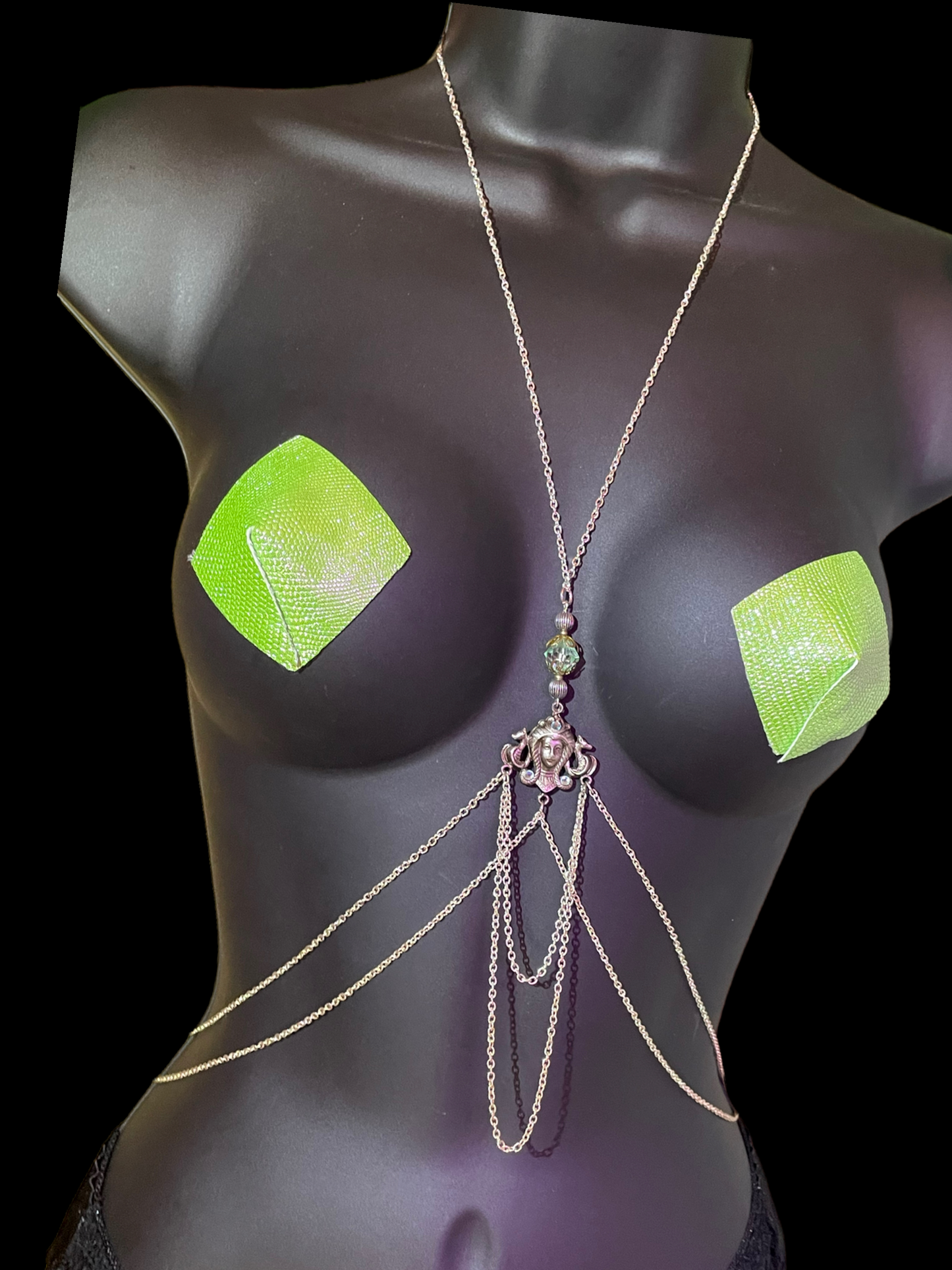 Cleopatra Collection- Cleopatra body harness chain, Body adornment jewelry, Cleopatra inspired body chain