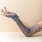 Sheer ruched arm warmers