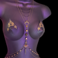 Cleopatra collection- Pyramid detailed beaded body harness chain